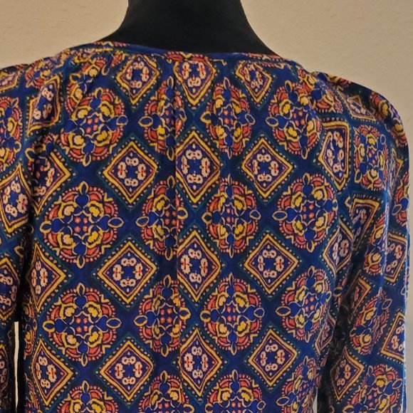 Old navy top/ boho women's blouse. Size small petit. 100% rayon. - Picture 7 of 11